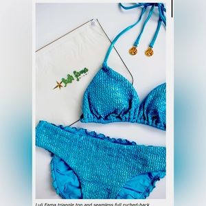Luli Fama|Lux Swim TRIO set|Sea Glass|Top XL|Bottoms L|skirt M *Limited Edition*